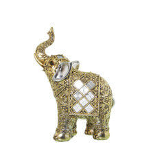 Decorative Figure Alexandra House Living Golden Plastic Elephant 10 x 18 x 24 cm Mirrors