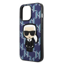 KARL LAGERFELD Klhcp13Xpmnikbl iPhone 13 Pro Max 6.7 Monogram Ikonik Patch phone case