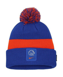 Nike men's Royal Boise State Broncos Sideline Team Cuffed Knit Hat with Pom