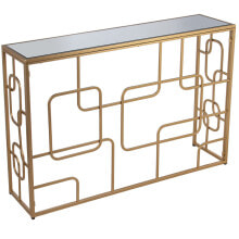 Console Alexandra House Living Transparent Golden Metal 120 x 80 x 28 cm