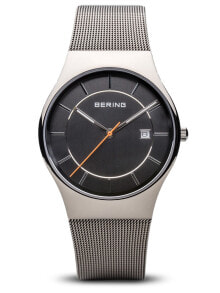 Мужские наручные часы с браслетом Мужские наручные часы с серебряным браслетом Bering 11938-007 Classic Mens 38mm 3ATM