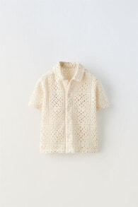 Check crochet shirt