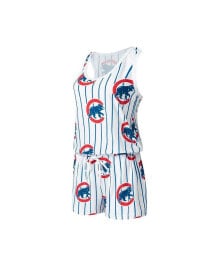 Concepts Sport women's White Chicago Cubs Reel Pinstripe Knit Romper