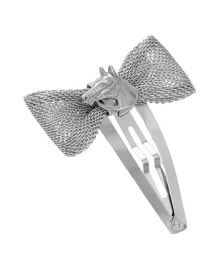 Women's Silver-Tone Bow Horse Head Hair Clip