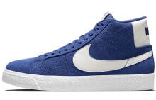 Nike Blazer Mid SB 皮革 包裹性防滑 中帮 板鞋 男女同款 蓝白色 / Кроссовки Nike Blazer Mid SB 864349-403