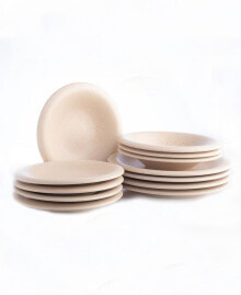 Stone Lain porto by Aro Stoneware Full Dinnerware Set, 12 Pcs, Service for 4