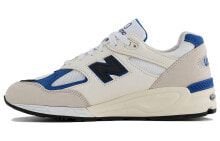 New Balance NB 990 V2 防滑耐磨 低帮 跑步鞋 男女同款 白蓝 美产 / Кроссовки New Balance NB 990 V2 M990WB2