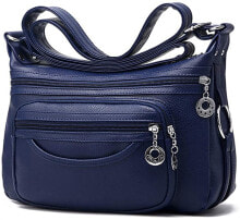 Женская сумка на плечо кожаная черная MINTEGRA Women Crossbody Bag Leather Handbag Pocketbook Lightweight Shoulder Purse