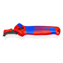 KNIPEX Abmantelungsmesser 16 50 145 SB Abisolier-/Abmantelungswerkzeug rot/blau mit