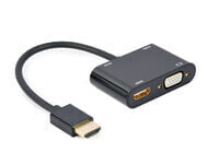 Gembird A-HDMIM-HDMIFVGAF-01 - HDMI - HDMI - VGA - Male - Black - 0.15 m - 210 mm