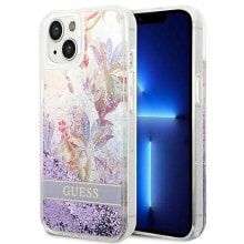 GUESS Guhcp14Mlflsu iPhone 14 Plus15 Plus 6.7 Fioletowy Flower Liquid phone case