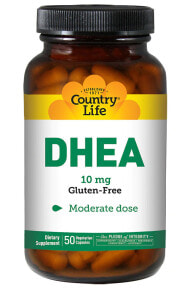 Country Life DHEA Пищевая добавка с дегидроэпиандростероном способствует нормальному уровню гормонов 10 мг 50 вегетариански капсул