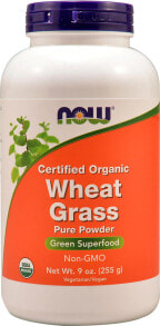 Растительные экстракты и настойки NOW Certified Organic Wheat Grass Pure Powder Сертифицированные органические ростки пшеницы, чистый порошок 255 г