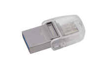 Kingston Technology DataTraveler microDuo 3C 128GB USB флеш накопитель USB Type-A / USB Type-C 3.2 Gen 1 (3.1 Gen 1) Серебряный DTDUO3C/128GB