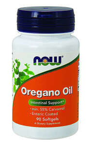 Растительные масла NOW Oregano Oil  Масло орегано для поддержки кишечника 90 капсул