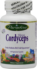 Грибы paradise Herbs Tibetan Cordyceps  Экстракт тибетского кордицепса 60 вегетарианских капсул