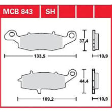 TRW Performance Street & Road Tracks Kawasaki Vn 1500 Vulcan Mean Streak 03 Sintered Rear Brake Pads