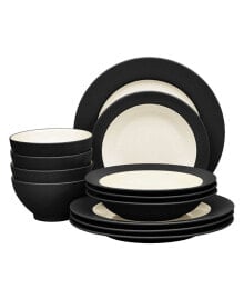 Colorwave  Rim 12-Piece Dinnerware Set, Service for 4, Created for Macy's