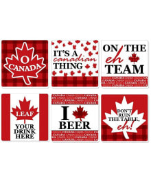Big Dot of Happiness canada Day - Funny Canadian Party Decorations - Drink Coasters - Set of 6