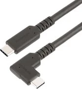 StarTech.com 1.6ft (50cm) Rugged Right Angle USB-C Cable - USB 3.2 Gen 2 (10 Gbps) - Full-Featured USB C to C Data transfer Cable - 4K 60Hz DP Alt Mode - 100W Power Delivery - 90 Degree USB Type-C Cable - 0.5 m - USB C - USB C - USB 3.2 Gen 2 (3.1 Gen 2) 