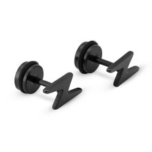 Мужские серьги мужские серьги гвоздики черные Playful steel earrings Flash KS-140