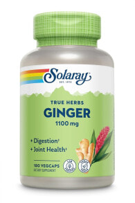 Имбирь и куркума solaray Ginger Имбирь для здорового пищеварения и здоровья суставов 550 мг 100 вегетарианских капсул