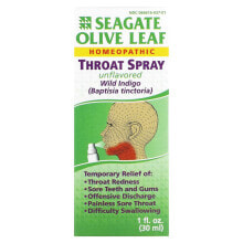 Seagate, Olive Leaf Throat Spray, Raspberry Spearmint, 1 fl oz (30 ml)
