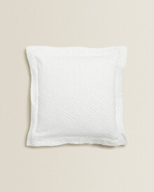 Cotton cushion cover with geometric design