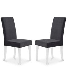 Armen Living dalia Modern and Contemporary Dining Chair in Black Velvet with Acrylic Legs - Set of 2