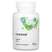 Аминокислоты Thorne, L-лизин, 60 капсул