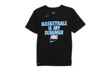 Nike 透气速干 Summer Job 字母印花篮球短袖T恤 男款 黑色 / Футболка Nike Summer Job T
