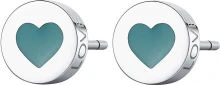Ювелирные серьги Matching steel earrings with a heart Click SCK51