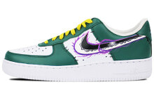 【定制球鞋】 Nike Air Force 1 Low 07 空军一号 动漫 海贼王 索隆 手绘喷绘 低帮 板鞋 男女同款 黄绿 / Кроссовки Nike Air Force CW2288-111