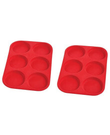 Mrs. Anderson's Baking mrs. Anderson’s Baking Set of 2 Silicone 6-Cup Muffin Top Pan, BPA Free, Non-Stick European-Grade Silicone, 13.18