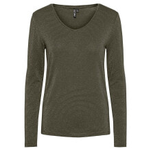 PIECES Billo Long Sleeve V Neck T-Shirt