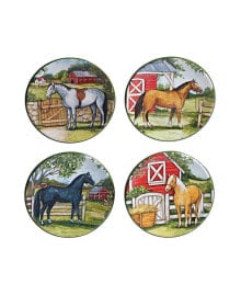 Certified International clover Farm 4-Pc. Canape Plates asst.