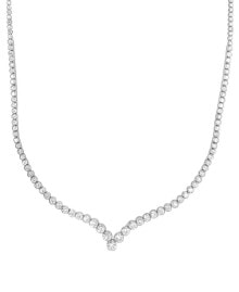 Купить ювелирные кулоны и подвески Badgley Mischka: Lab Grown Diamond V 18" Tennis Necklace (7 ct. t.w.) in 14k White Gold