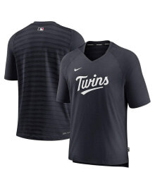 Nike men's Minnesota Twins Navy Authentic Collection Pregame Raglan Performance V-Neck T-shirt