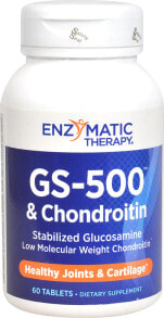 Глюкозамин, Хондроитин, МСМ Nature's Way GS-500 & Chondroitin Комплекс с глюкозамином и хондроитином для здоровых суставов и хрящей 60 таблеток