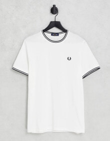 Купить мужские футболки и майки Fred Perry: Fred Perry twin tipped t-shirt in white