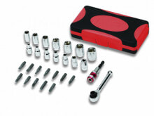 Tool kits and accessories 113154 - Socket set - 1/4&quot; - Metric - 14 head(s) - 4,4.5,5,5.5,6,7,8,9,10,11,12,13,14 mm - Chromium-vanadium steel