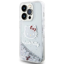 SOURCING Hello Kitty Hkhcp14Xlikhet iPhone 14 Pro Max 6.7 Srebrny Liquid Charms Kitty Head phone case