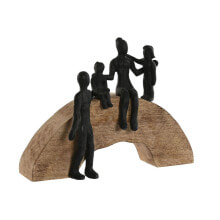 Decorative Figure Home ESPRIT Brown Black Family 26,5 x 9 x 20 cm