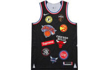 Купить мужские спортивные футболки и майки Supreme: Баскетбольная майка Supreme x Nike NBA Teams Authentic Jersey Black NBA AQ4227-010