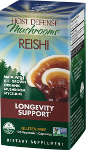 Грибы Host Defense Mushrooms Organic Reishi Органические грибы рейши Без глютена 60 вегетарианских капсул