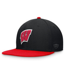 Купить мужские головные уборы Top of the World: Men's Black/Red Wisconsin Badgers Rally Two-Tone Fitted Hat