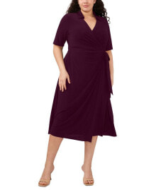 MSK plus Size Collared Wrap Dress