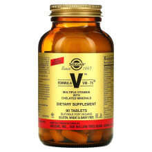 Солгар, Formula VM-75, комплексные витамины с микроэлементами в хелатной форме, 180 таблеток