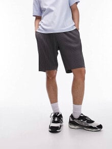 Купить мужские шорты Topman: Topman oversized plisse short in charcoal