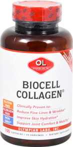 Коллаген Olympian Labs Biocell Collagen Коллаген для омоложения и увлажнения кожи,  и поддержки суставов 100 капсул